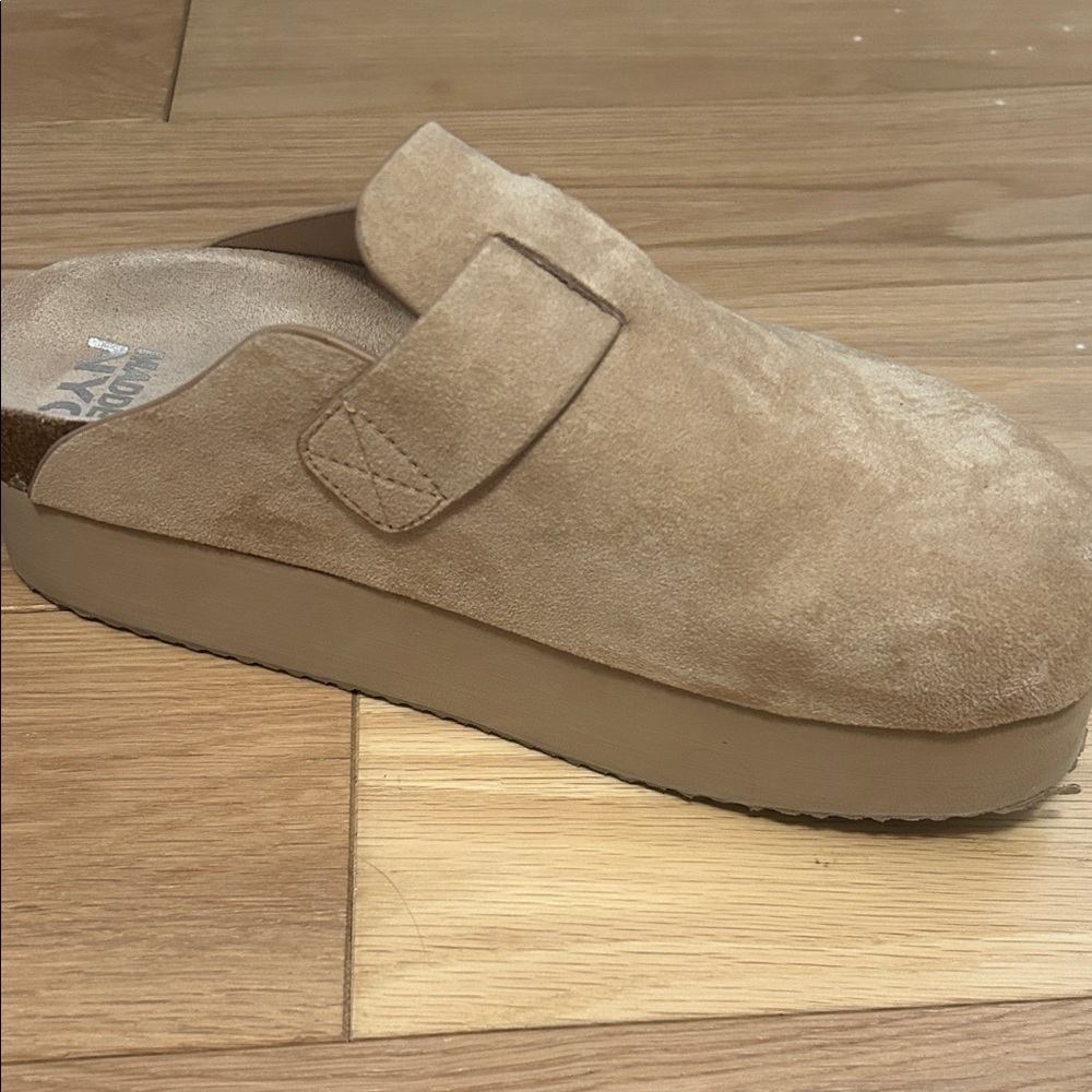 Madden NYC Platform Suede Mules with Buckle - Beige - Picture 7 of 7
